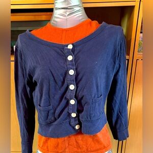 Aeropostale Navy Blue Cardigan, Size Large